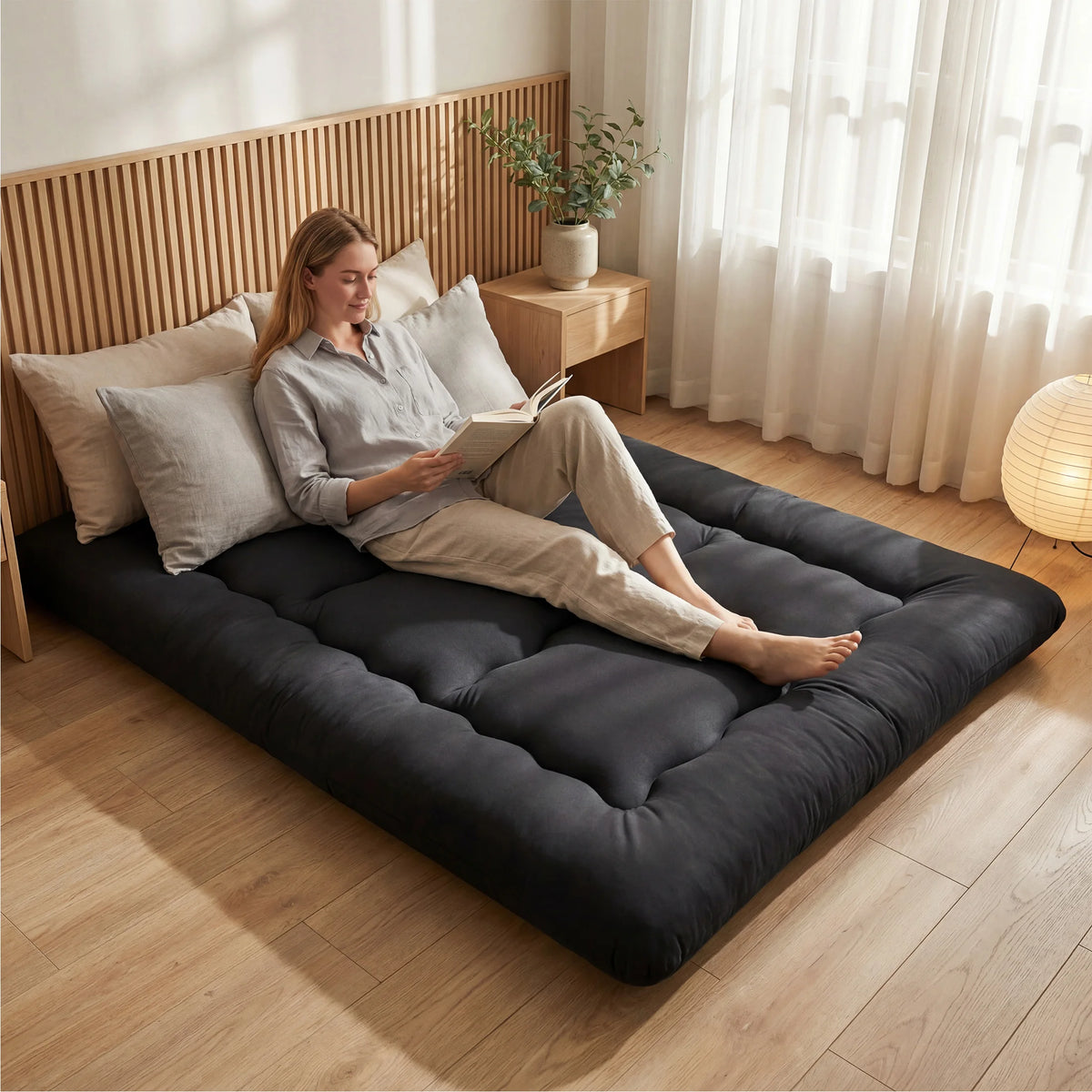 MCQ 4 Inch Japanese Floor Mattress Foldable Futon Mattress