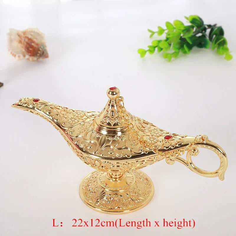 Vintage Legend Aladdin Lamp Magic Genie Wishing Ligh Tabletop Decor Crafts For Home Wedding Decoration Gift For Party Home Decor