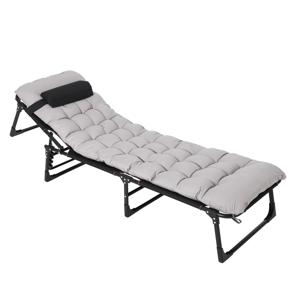 Heavy-Duty Tri-Fold Camping Cot With Mattress