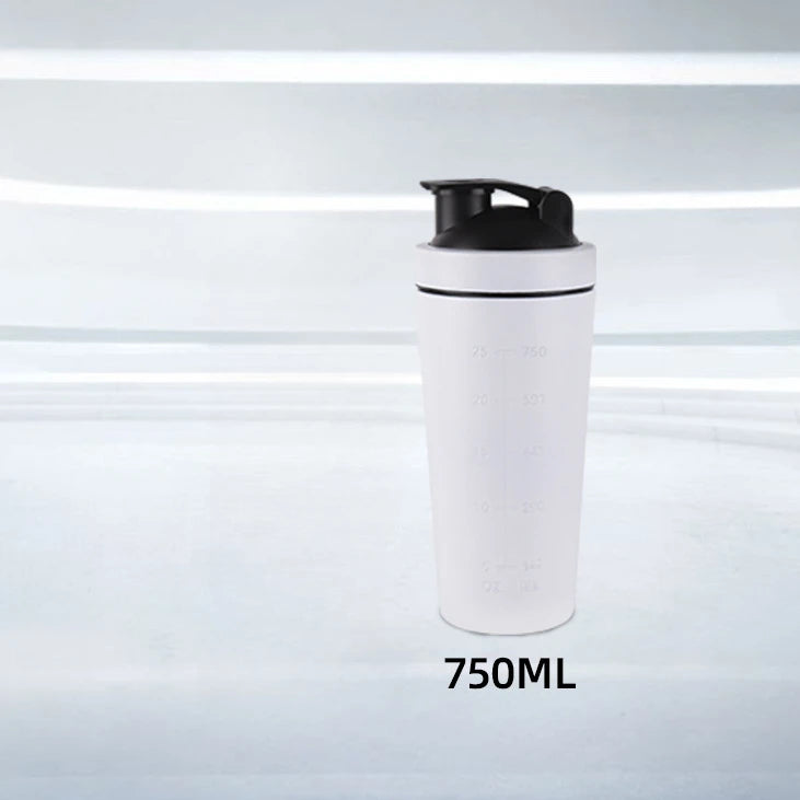 Shaker Bottle 500/750ML Stainless Steel Protein Owder Shaker Cup Clear Scale Mixer Nutrition Blender Mug Sports Gym Whey Drink
