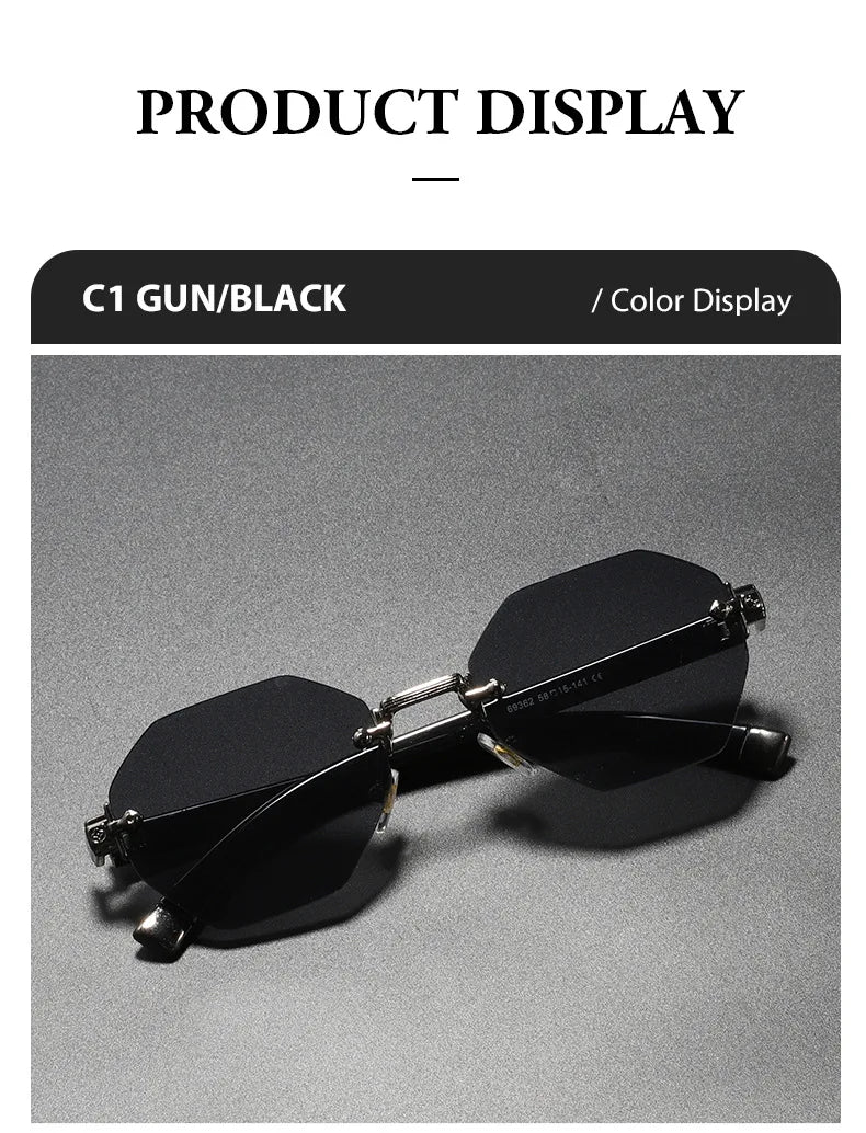 2025New Man Woman Rimless sunnies Gradient UV400 Fashion Trend Fashion Show Sun Glasses
