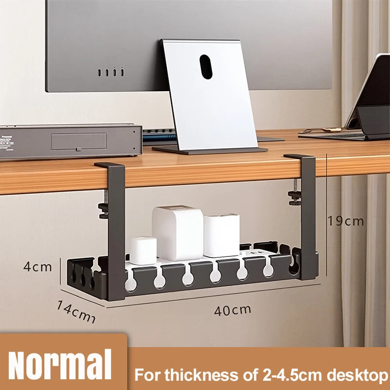 Under Desk Cable Management Metal Extendable Cable Wire Organizer Racks No Punching Strip Cord Holder Home Storage Accessories