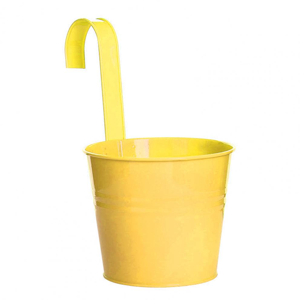 Hanging Flower Pot Natural Style Iron Metal Bucket Balcony Courtyard Home Decor Cafe Hook Wall Pot Flower Pot Garden Decoratiom