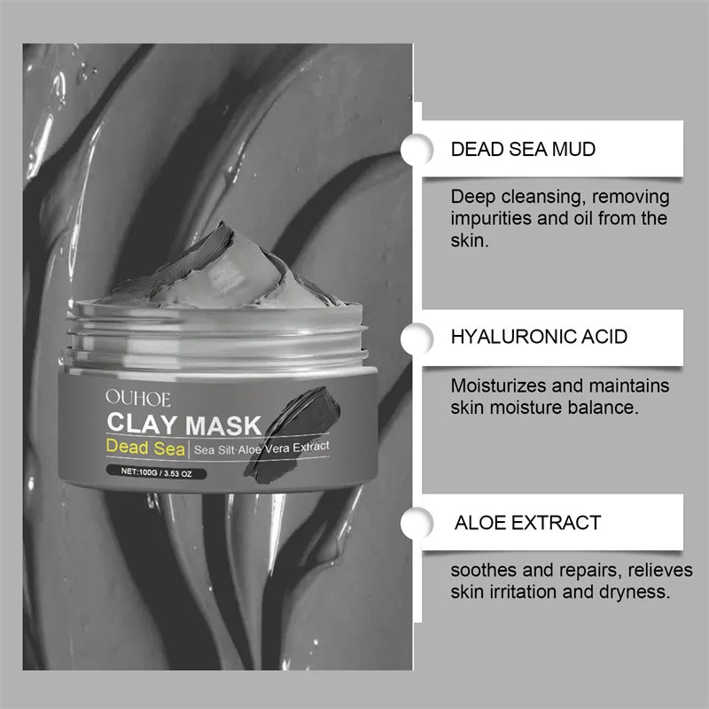 Dead Sea Mud Face Mask Deep Cleaning Pores Remove Blackheads Oil Control Moisturizing Brighten Smooth Skin Care Beauty Products