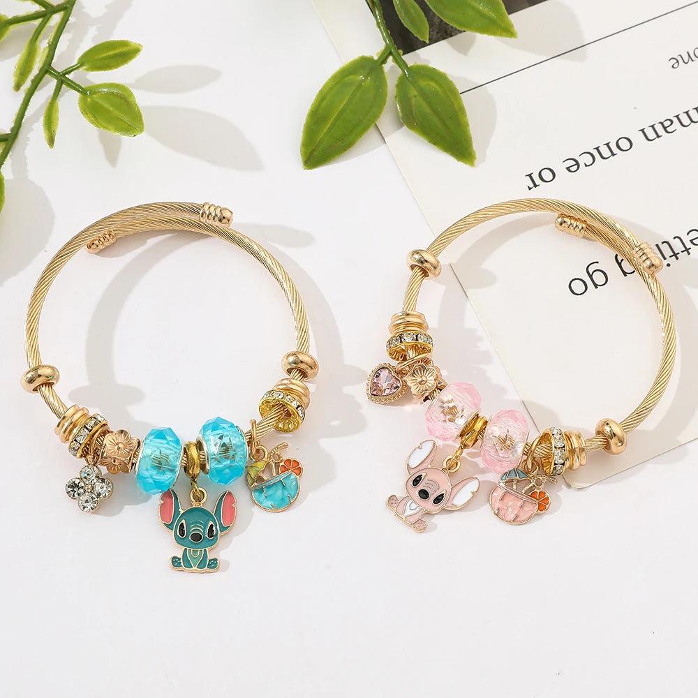 Disney-Lilo & Stitch Bracelet Anime Wristband, Cartoon Accessories for Kids, Birthday Gift, Toy for Boys and Girls, 7Styles