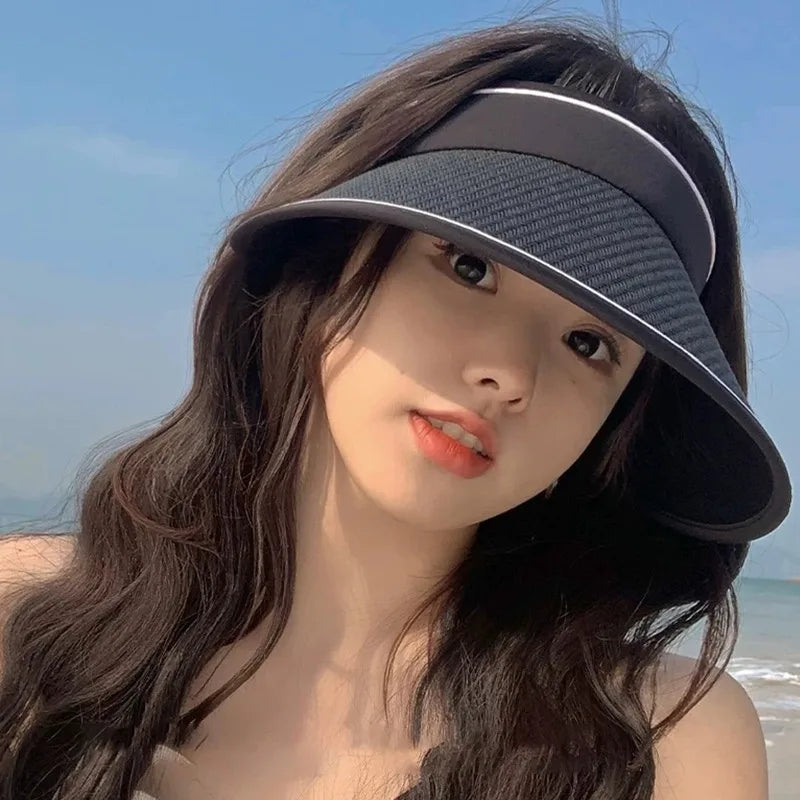 3 Colors Foldable Wide Brim Straw Sun Hats Portable UV Protection Cap Breathable Sunscreen Hat for Women Men Outdoor Beach Hat
