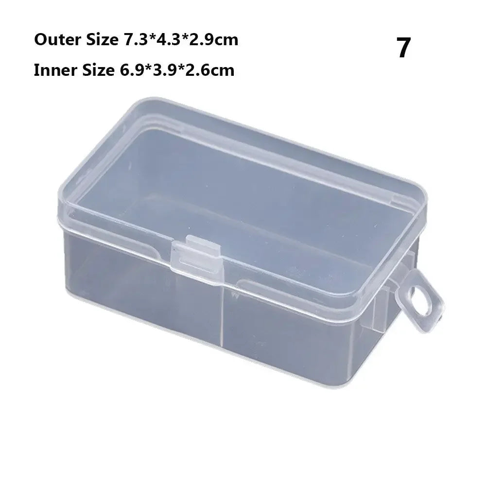 1pc Small Plastic Home Items Sundries Organizer Case Transparent Storage Box Jewelry Beads Container Fishing Tools Storage Box