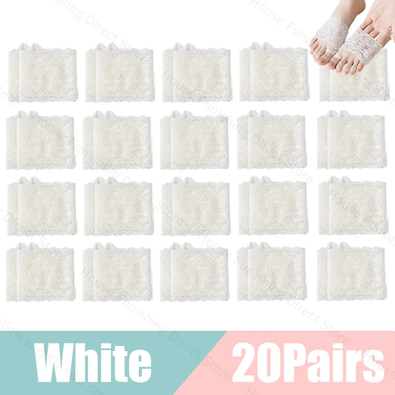 Summer Thin Lace Invisible Socks Split Toe Forefoot Socks for Women High Heel Slippers Shoes Breathable Lace Socks for Halloween