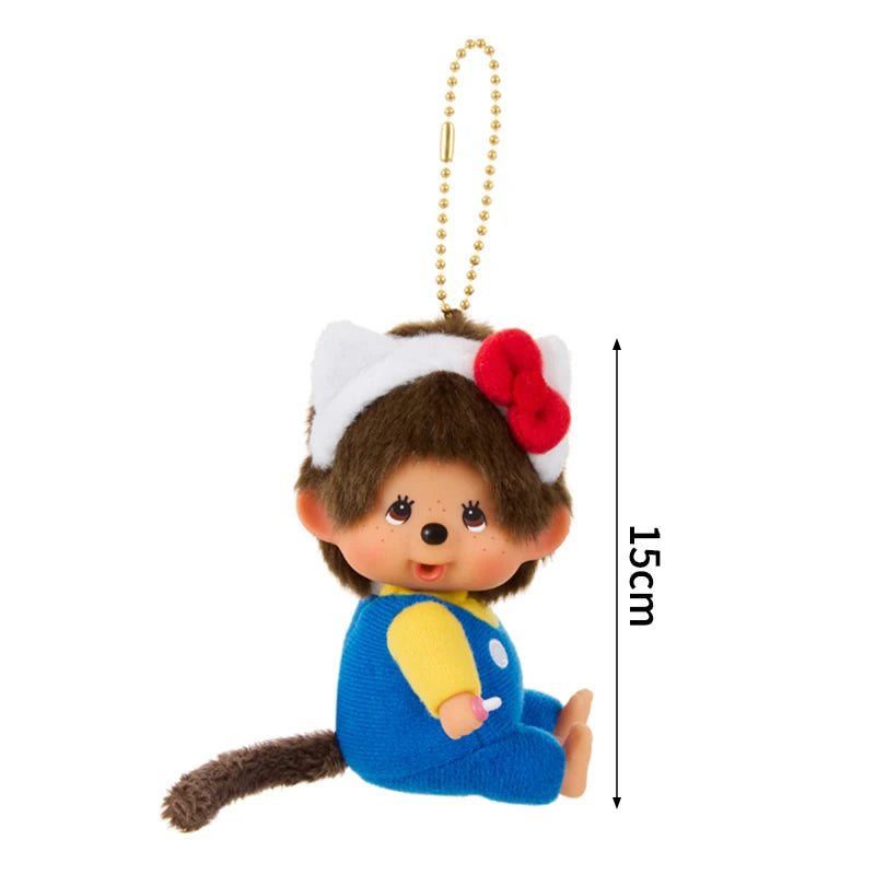 Monchhichi Keychain Kawaii Keychains for Bags Monchhichi Doll Hanging Pendants Children's Day Birthday Gift 몬치치
