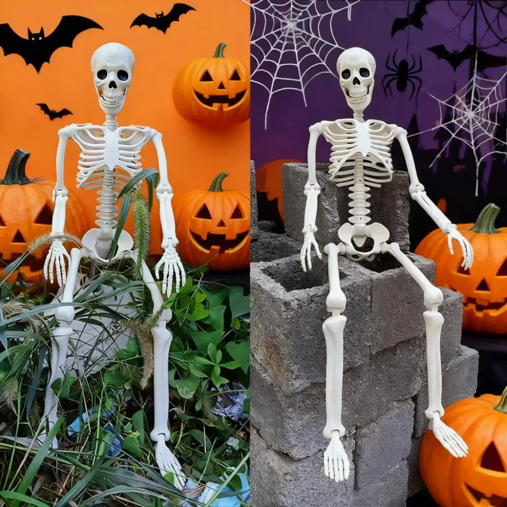 1pc Halloween Skull Skeleton 40cm Posable Skeleton Human Shape Bones Halloween Party Home Decorations Haunted House Horror Props