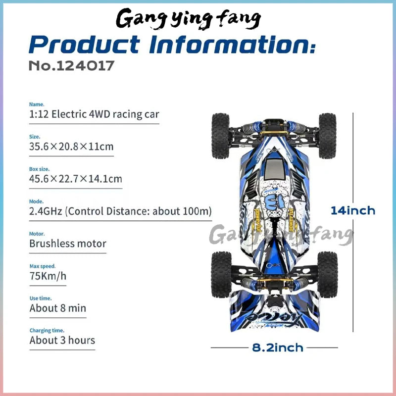 1/12 124017 Wltoys -V8 2.4G Racing RC Cars 4WD