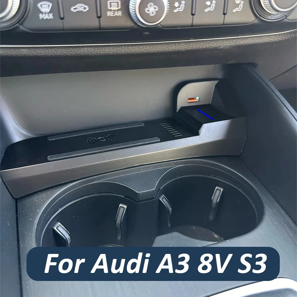 Moreway Wireless Charger For Audi A3 8V S3 2014-2020 Phone Mount Charging Station Mobile Stand Charge Accessories Car Interior