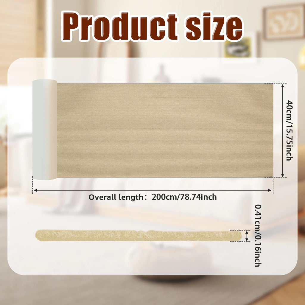 2M Cat Scratch Protector Self-adhesive Trimmable Sofa Protection Artifact Durable Anti-cat Scratch Furniture Pads Cat Supplies