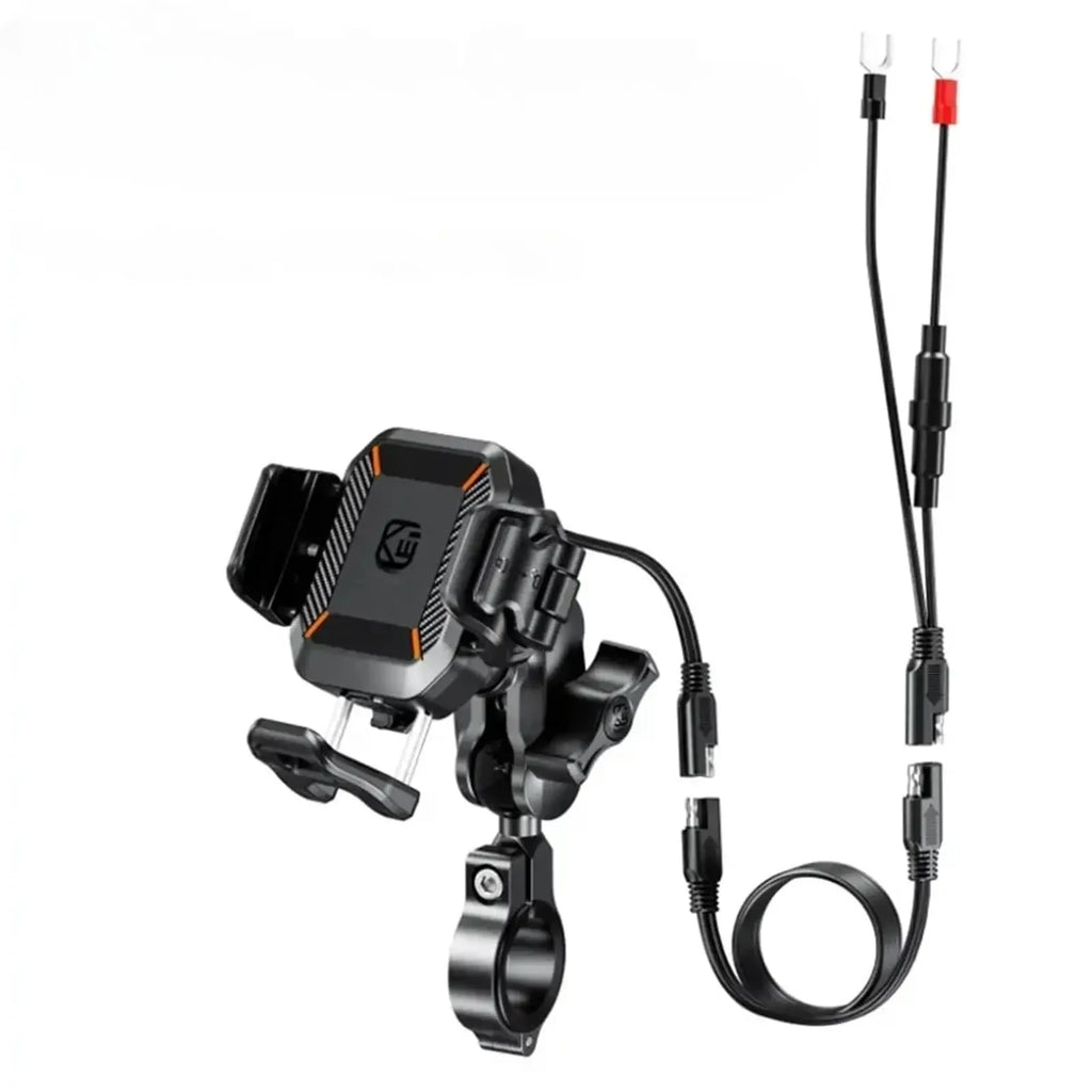 Motorcycle Phone Holder Mount 15W Wireless Charger and 36W USB C Fast Charging Port, Motorcycle Bicycle Phone Holder