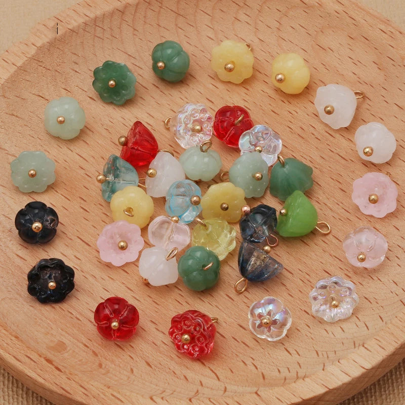 Glass Imitation Jade Mushroom Buttons Exquisite Retro Shirt Button Buckles for Cheongsam Cardigan Decor Sewing Scrapbooking