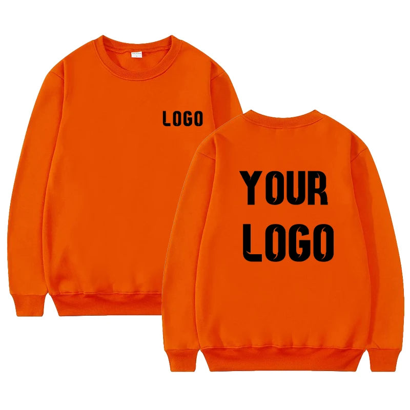 DIY Customise Your Brand Logo Unisex Trend Casual Top Custom Crew Neck Pullover Personalised Sweatshirt Custom Gift Shopping