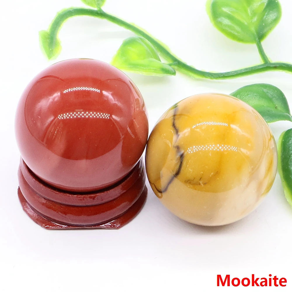 30MM Crystal Ball Natural Reiki Healing Quartz Stone Globe Energy Gemstone Fengshui Sphere Wicca Chakra Massage Home Decor Gifts