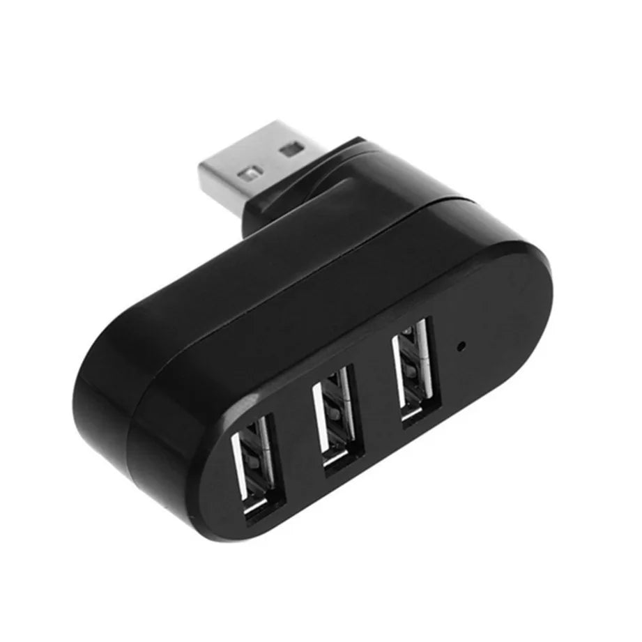 USB Hub 2.0 Adapter Rotate High Speed U Disk Reader Splitter 3