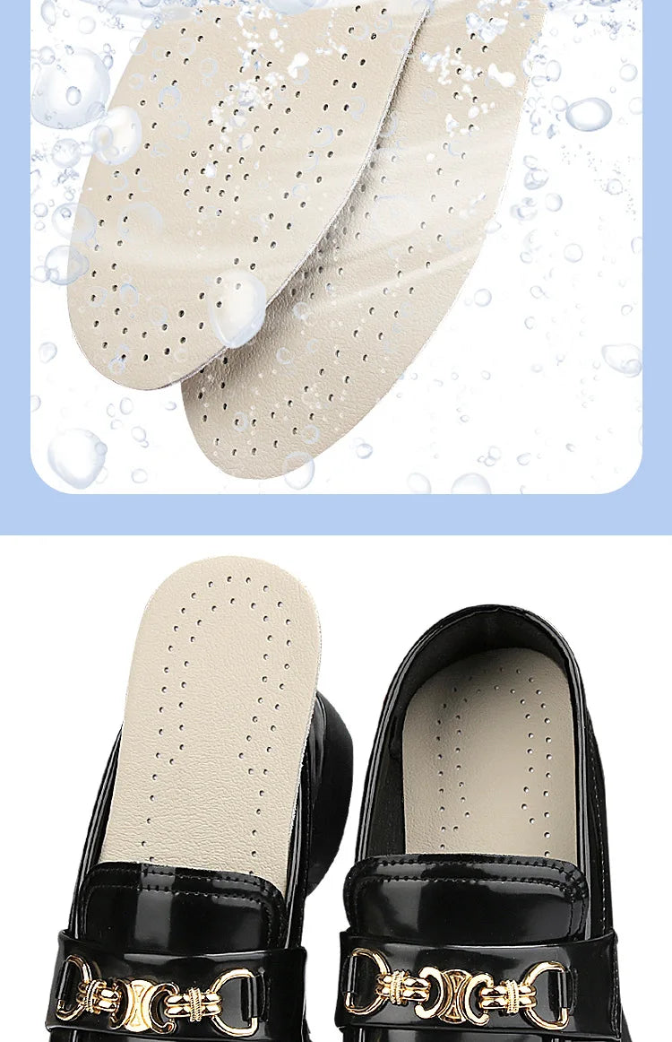 Orthopedic Insoles O-leg Double-sided Leather Shoe Insoles Men Women Cowhide Breathable Shock-absorbing And Pressure-relieving