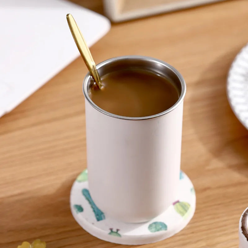 Customizable birthday flower stainless steel water cup,Customized name coffee cup，Birthday、Valentine's Day gift.