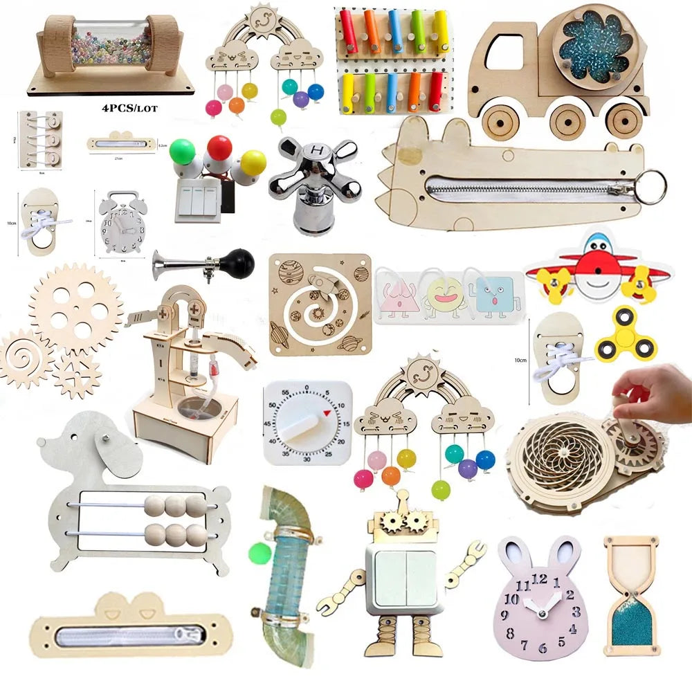 DIY Montessori Busy Board Toys for Children Sensory Activity