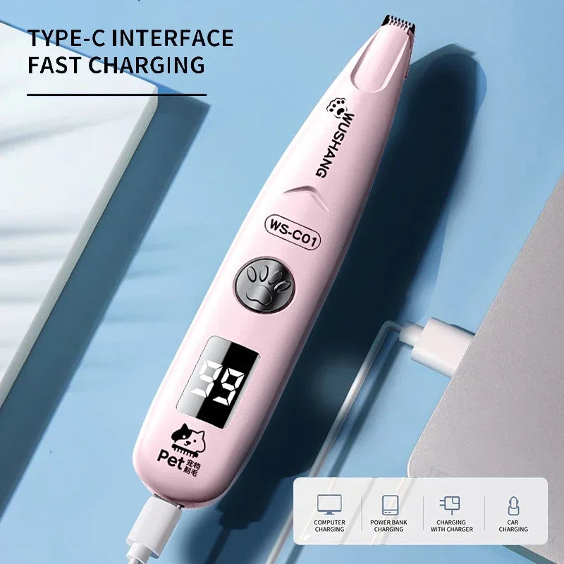 VPet Dog Electric Groomer Trimmer with LED Light Waterproof