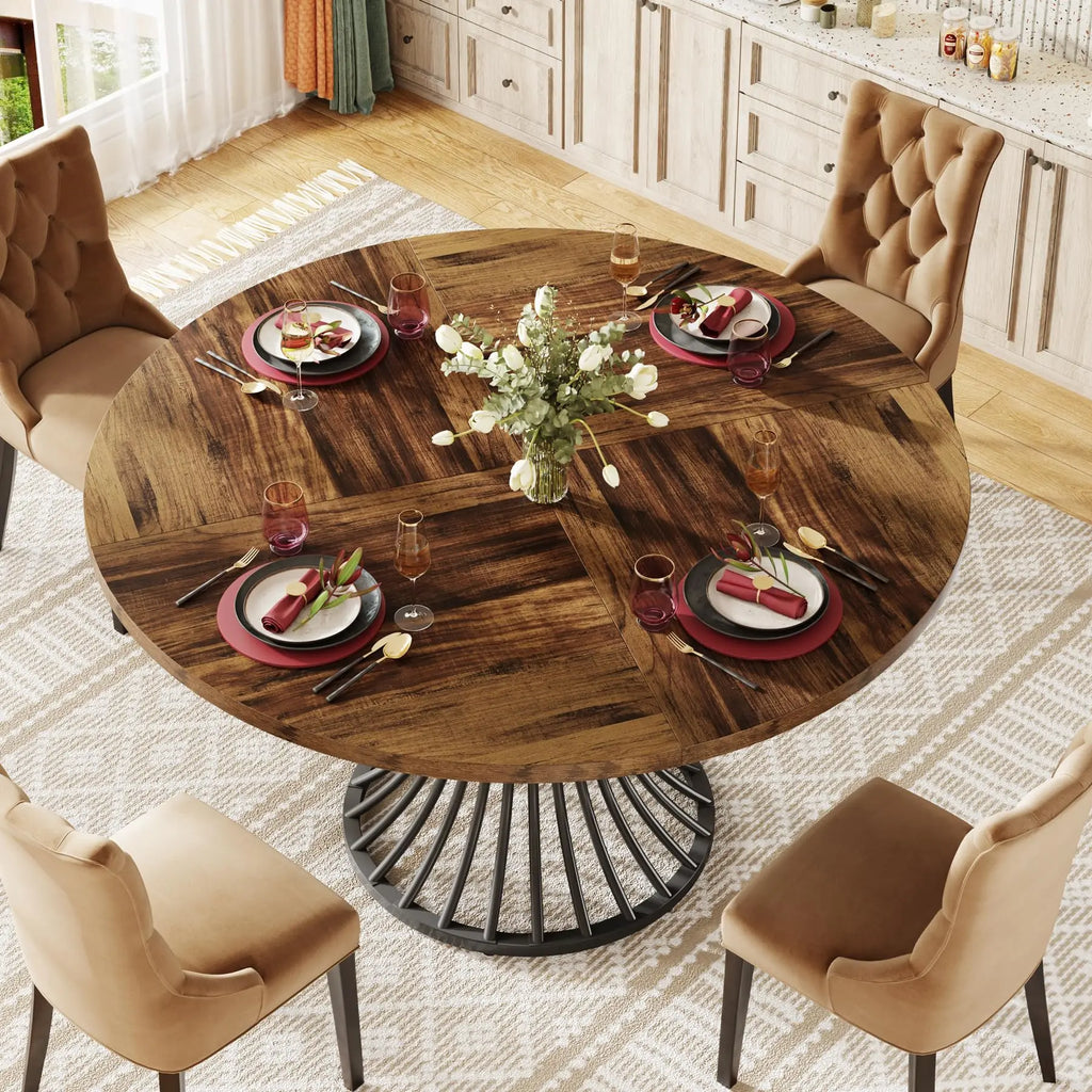 Tribesigns Round Dining Table for 4-6 People