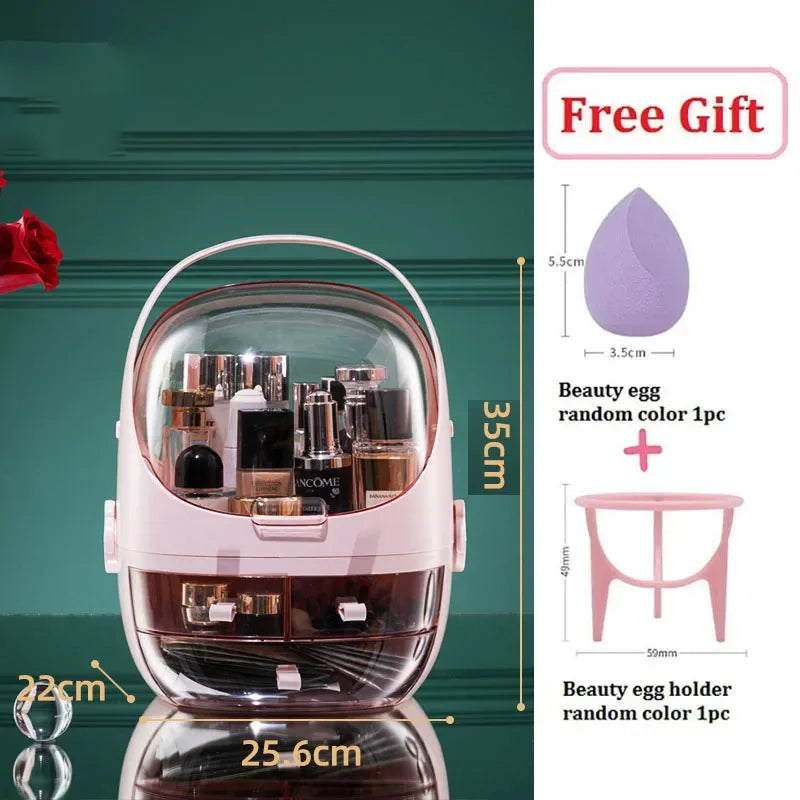 Cosmetic Storage Box Home Large Capacity Desktop Dustproof Dressing Table Lipstick Skin Care Luxury Storage Box Makeup Organizer