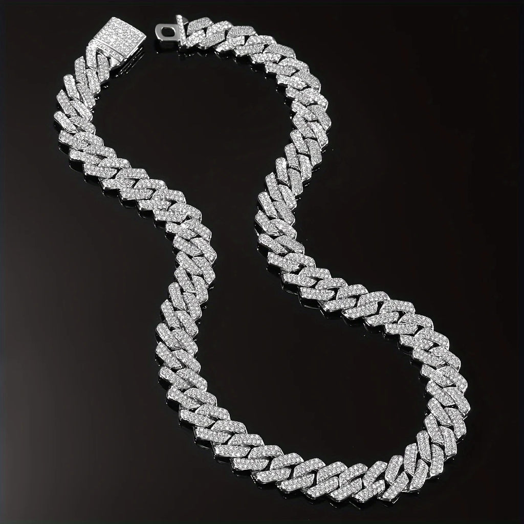 Iced Out Miami-Style Cuban Link Decorative Necklace
