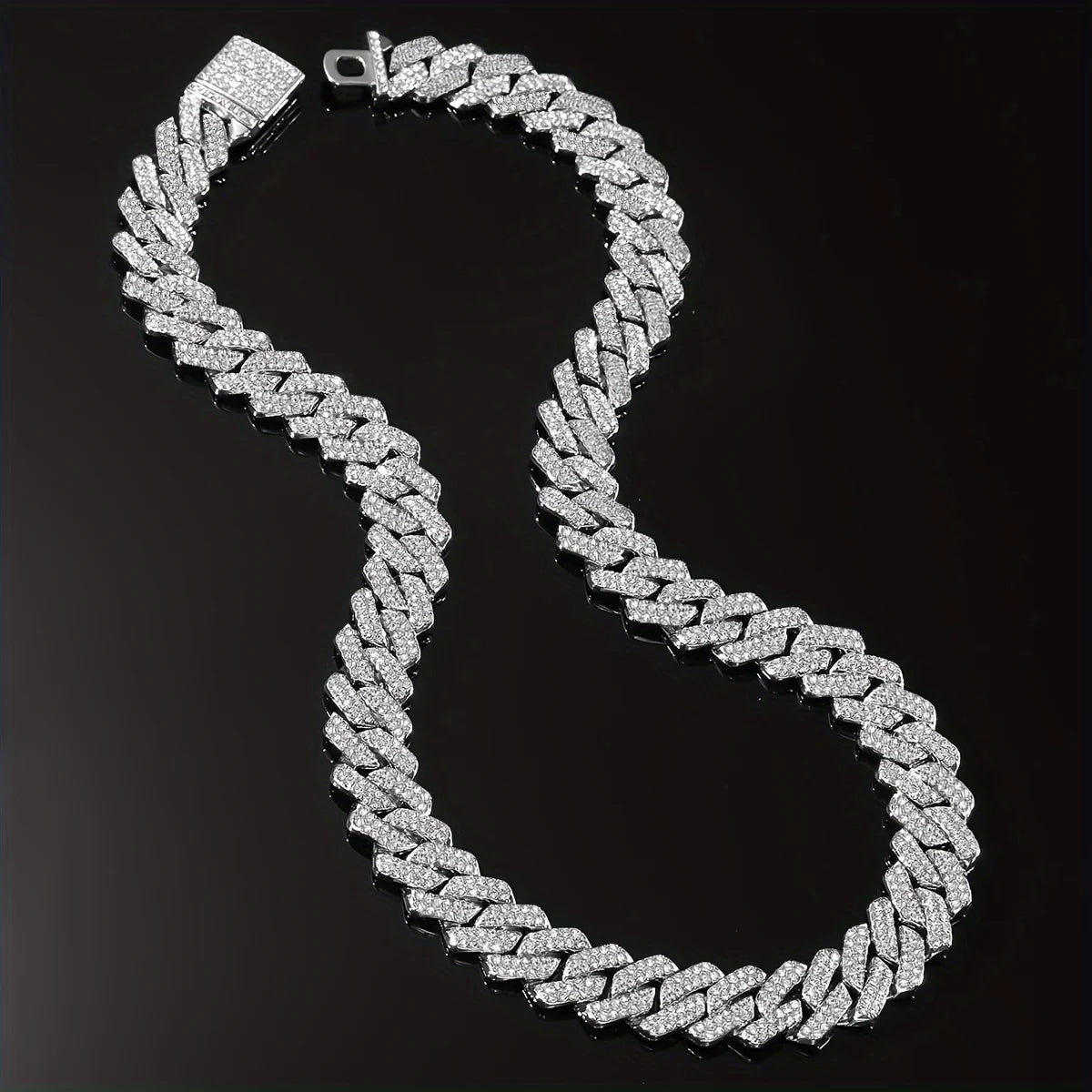 Iced Out Miami-Style Cuban Link Decorative Necklace