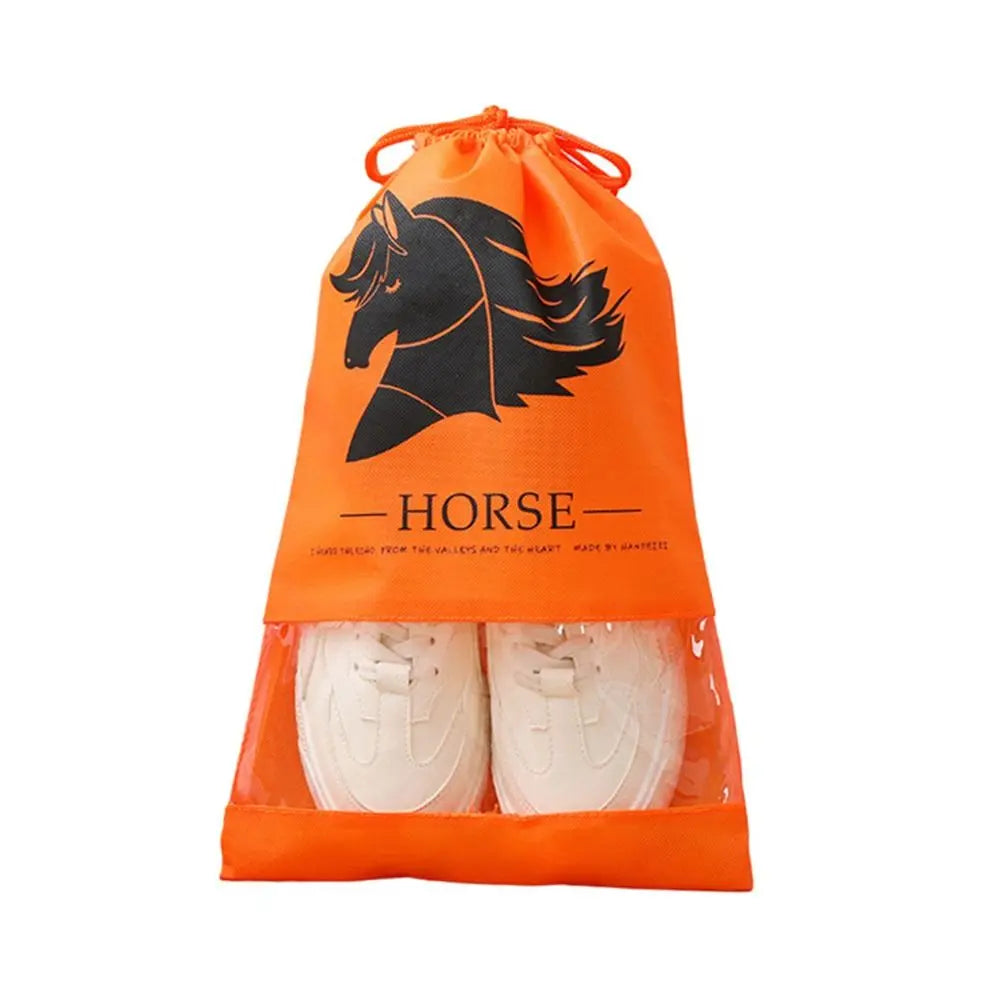 Dust-Proof Shoes Storage Bags Moisture-proof Transparent Drawstring Bag Non-Woven