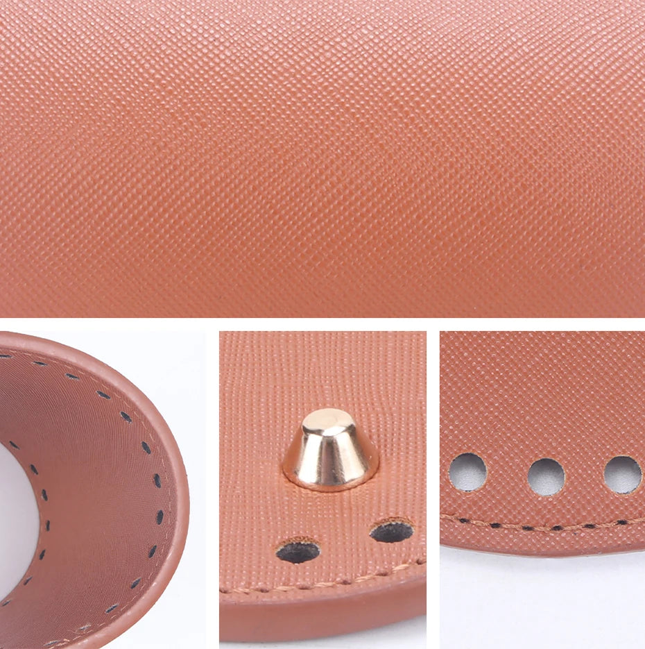 QJH 1 Pcs PU Leather Oval/Round Long Knitting Crochet Bags Bottom for Thick Yarn DIY Weaving Supplies Home Decor Purse Making