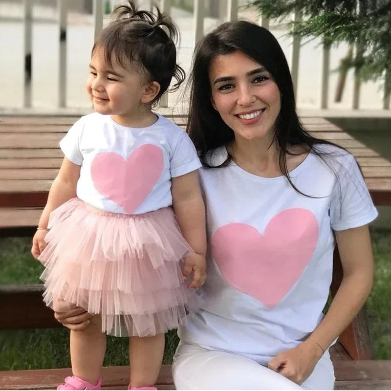 Valentine's Day Shirts Pink Heart Mommy and Me Matching