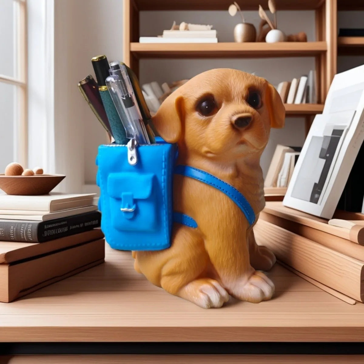 Cute Dog Pen Holder & Money Bank - Multifunctional Kawaii Desk Organizer for Office School Stationery Storage Decor