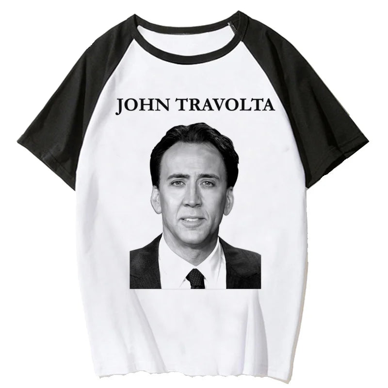 Nicolas Cage Summer Top Male White T Shirt Aesthetic Y2K T-Shirt