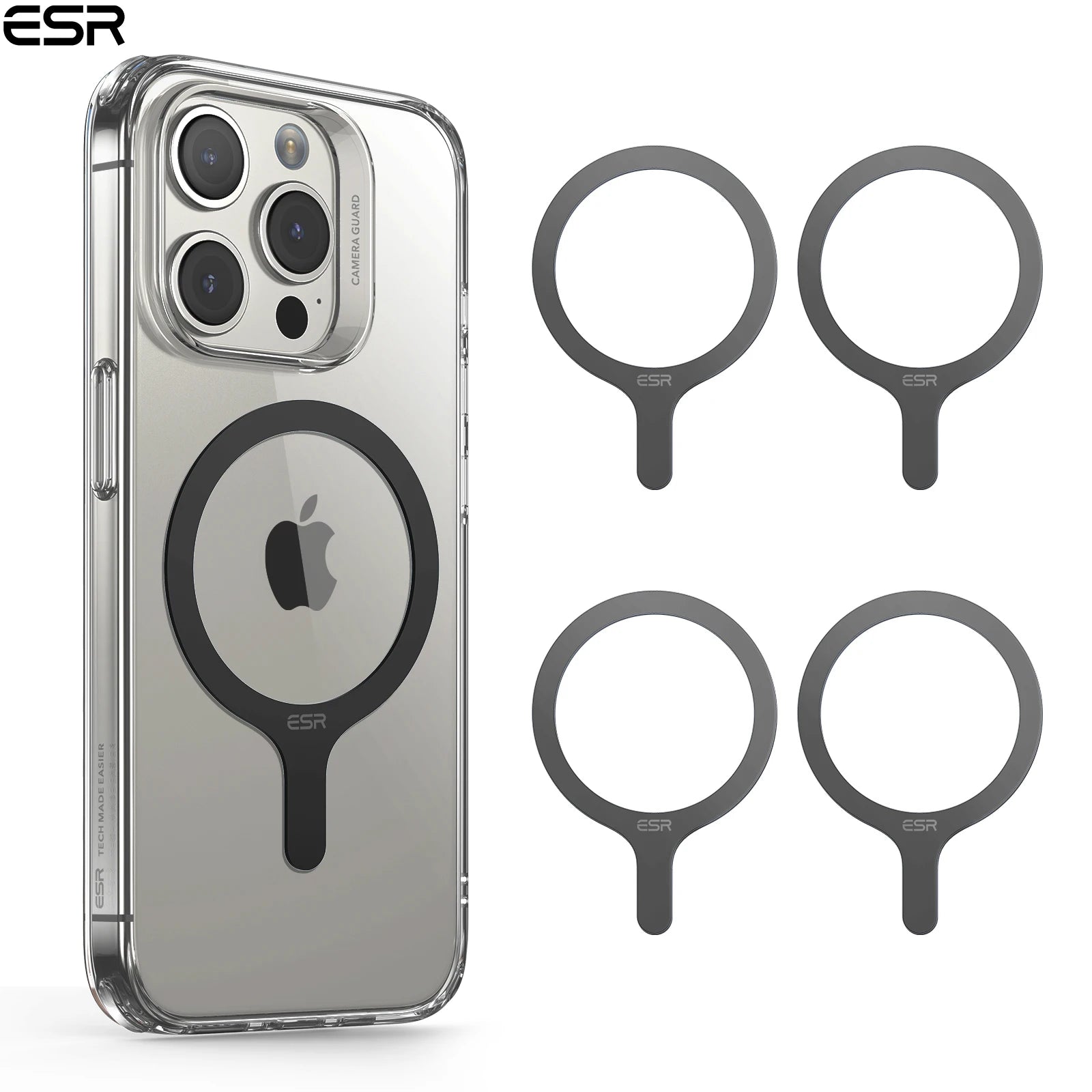 ESR for MagSafe Ring Magnet (HaloLock) Universal Magnetic Wireless Charger Kit for iPhone 17/16/15/14/13/12&Galaxy S26/25/24/23