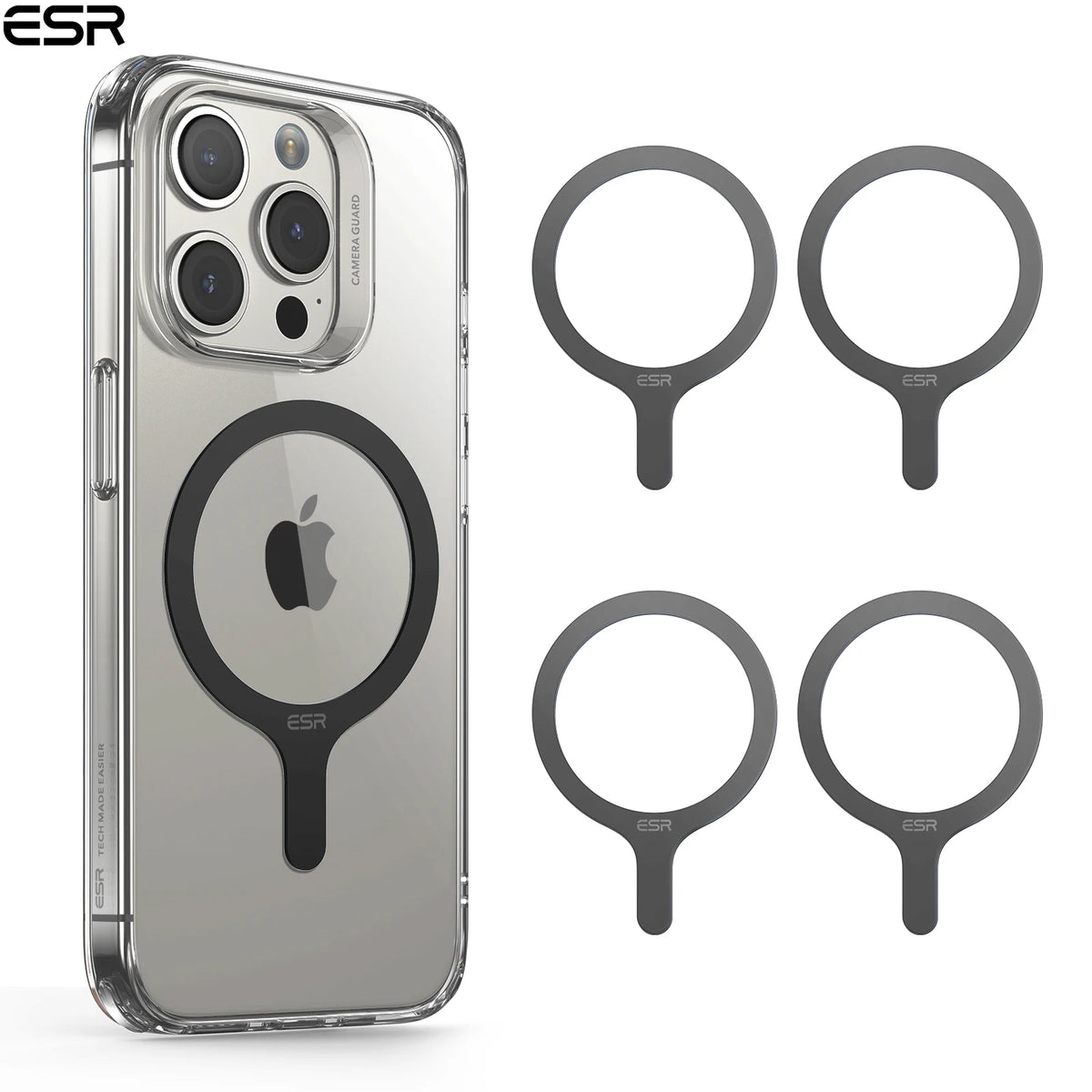 ESR for MagSafe Ring Magnet (HaloLock) Universal Magnetic Wireless Charger Kit for iPhone 17/16/15/14/13/12&Galaxy S26/25/24/23