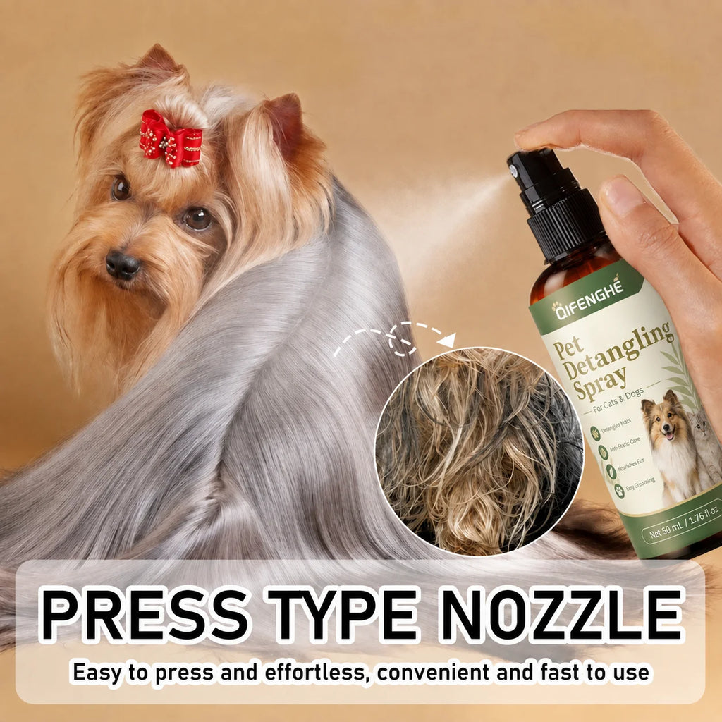Pet Hair Detangler and Dematting Spray for Dogs Cats
