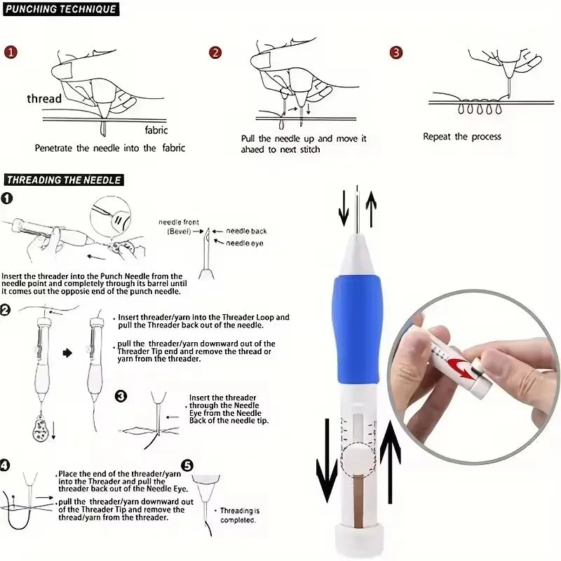 50 Colors Punch Needle Embroidery Kit for Beginners Adults - Complete Sewing Kit with hreads for Crafting And DIY Projects