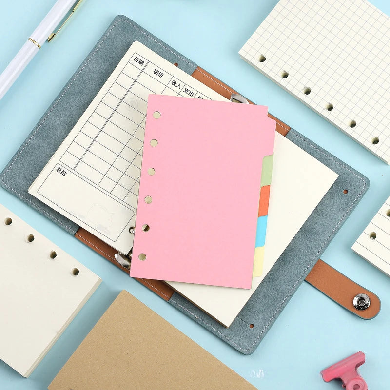 A7 6Holes Loose Leaf Notebook Refill Spiral Binder Inner