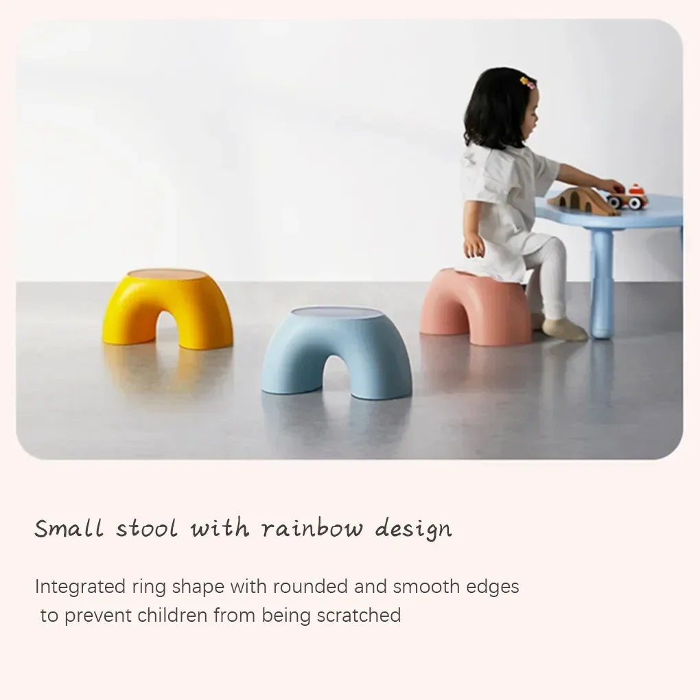 Stool Plastic Rainbow Shape Footstool Safety Kids Step Stool Seat