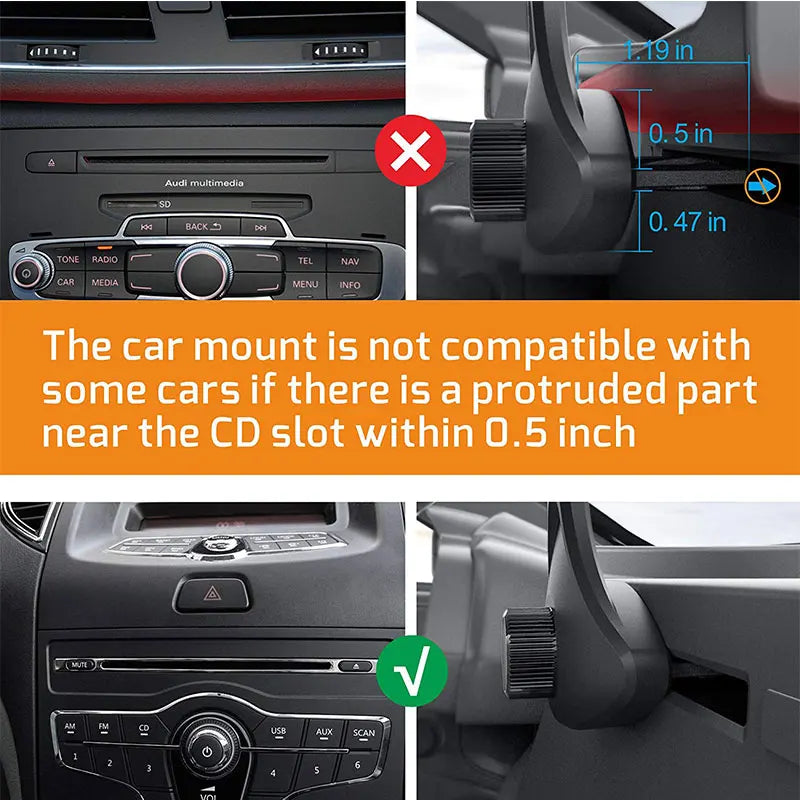 Car Wireless Charger Cd Slot Mount for iPhone Smart Wireless Charger Stand for Xiaomi Huawei Fast Charging