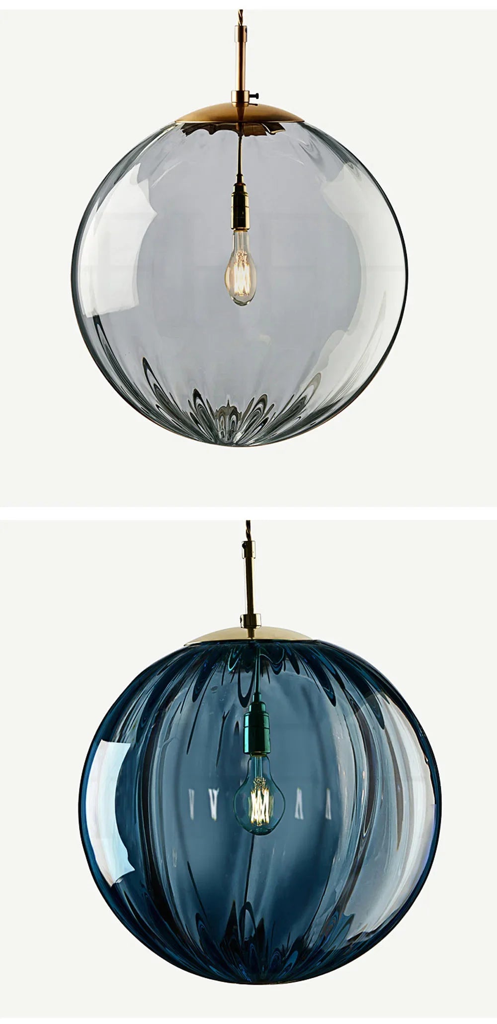 Modern Colored Glass Ball Lustre Pendant Lights Nordic Water Grain Restaurant Kitchen Hanging Light Fixture Bedroom Bedside Lamp