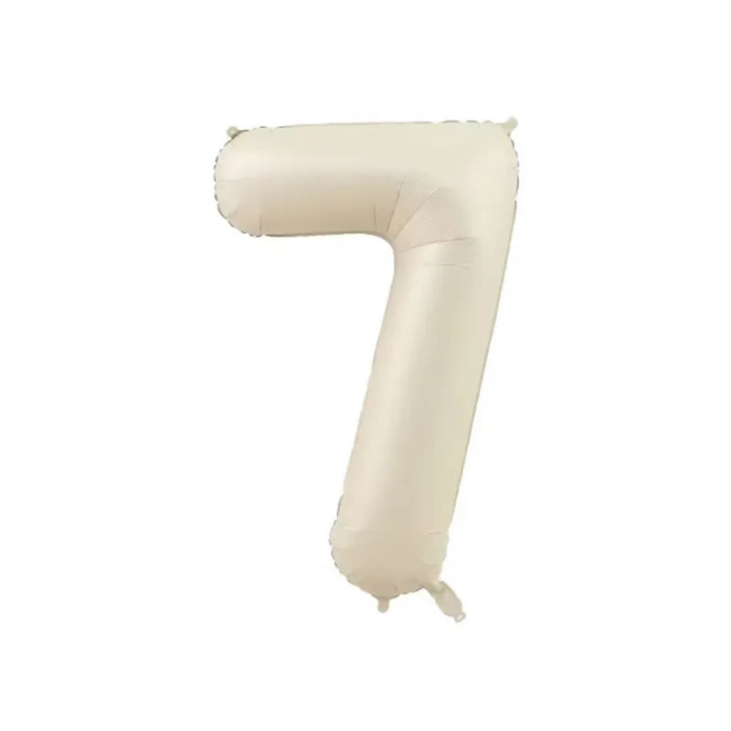 10/5/1Pc Brown Beige Cream 18inch Heart Balloons Cream Number Balloons 1 2 3 4 5 6 Birthday Number Foil Balloon Helium Air Globo
