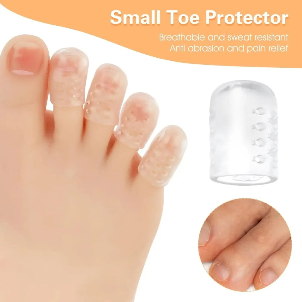 20pcs Toe Protectors Silicone Gel Caps for Corns Calluses Blisters Pain Relief, Soft Toe Sleeves Cushions