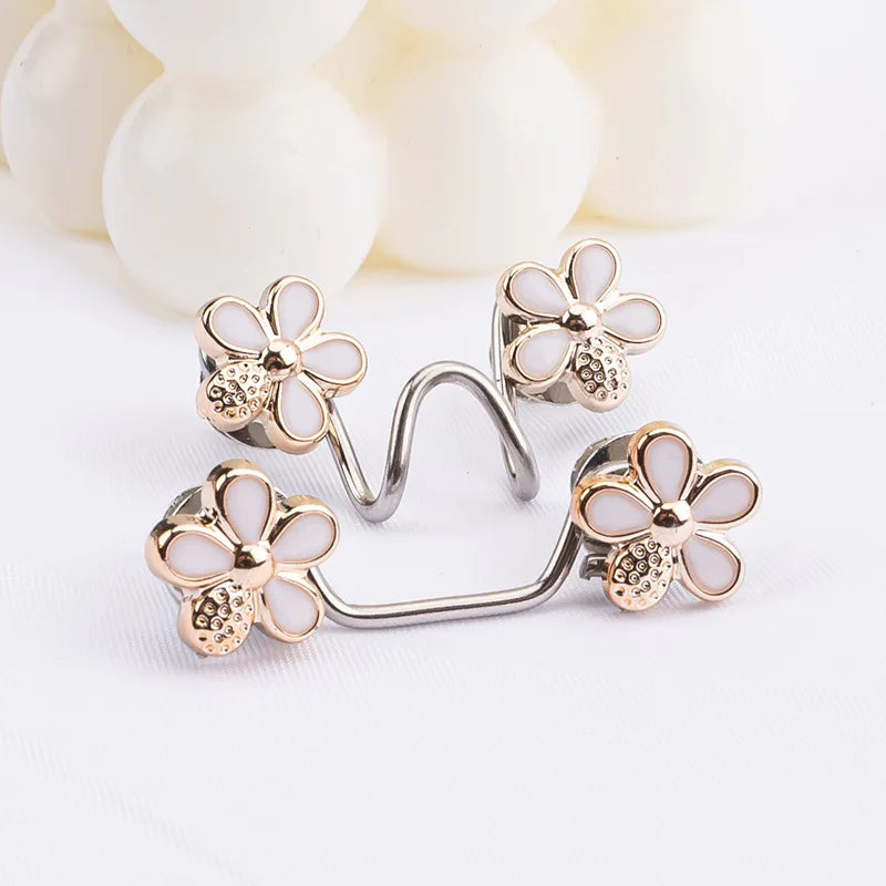 2/1Pairs Flowers Buckle Pant Waist Tightener Detachable Waist Buttons Pins Belts Accessories Pants Clips No Sewing Waistband