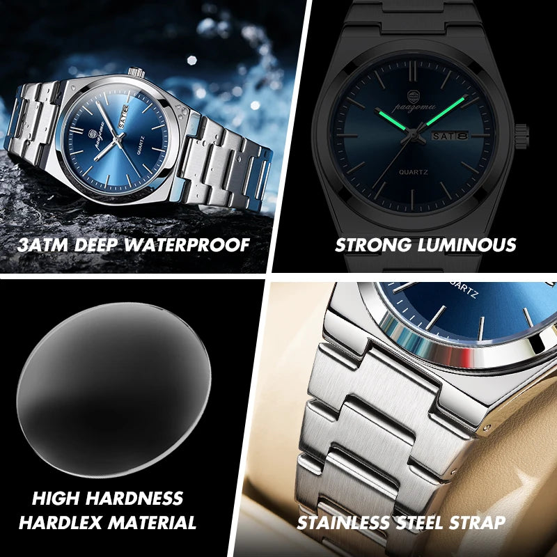 PAAZOMU Ultra Thin Quartz Watch Men Women Minimalist Style