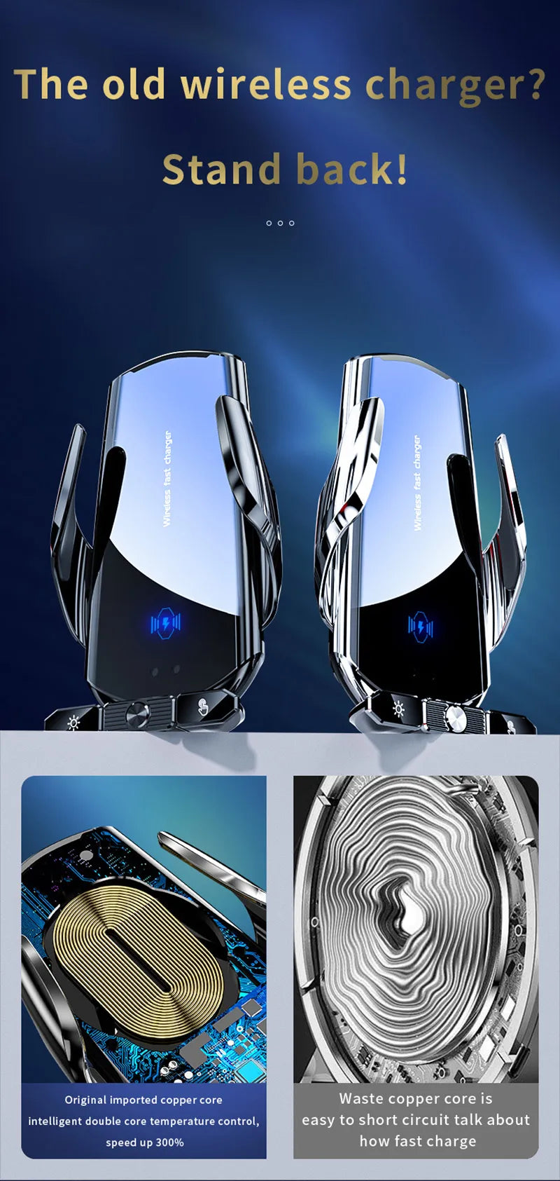 Car wireless charger Magnetic Cell Phone Holder Mobile Phone Stand in Car GPS Support 360° Rotatable Mount For iPhone Xiaomi