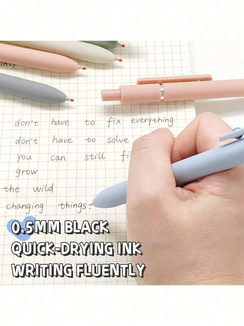 Gel Pens, 5 Pcs 0.5mm Black Ink Pens Fine Point Smooth Writing Pens, High-End Series Pens For Journaling Note Taking, Cute Office School Supplies Gifts For Women Men (Morandi)