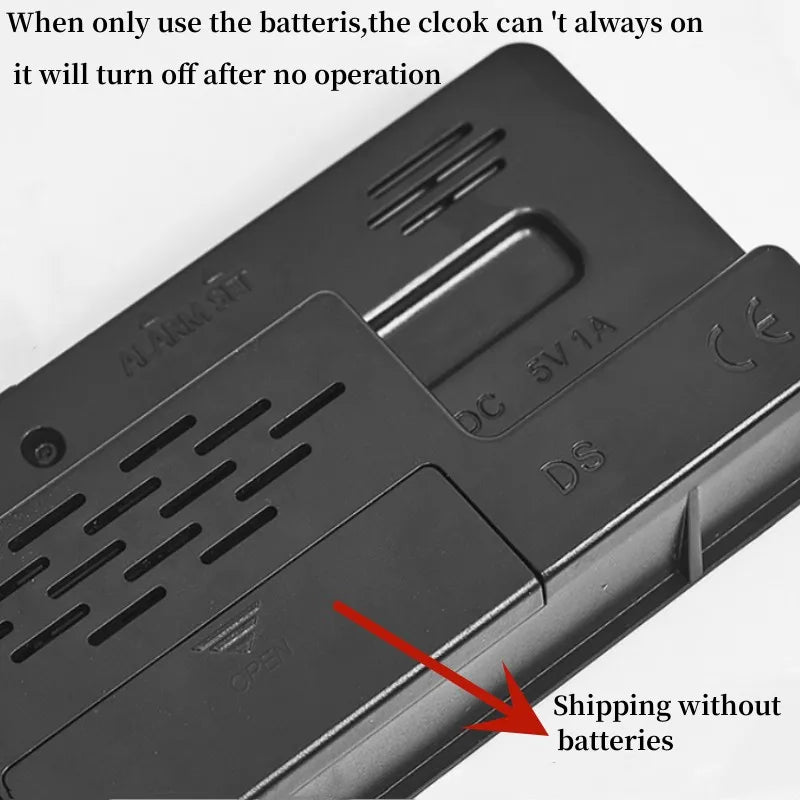 USB Powered Digital Alarm Clock TEMP Date Week Dual Alarm 5 Levels Brightness Snooze Table Clock 12/24H Night Mode LED Clock